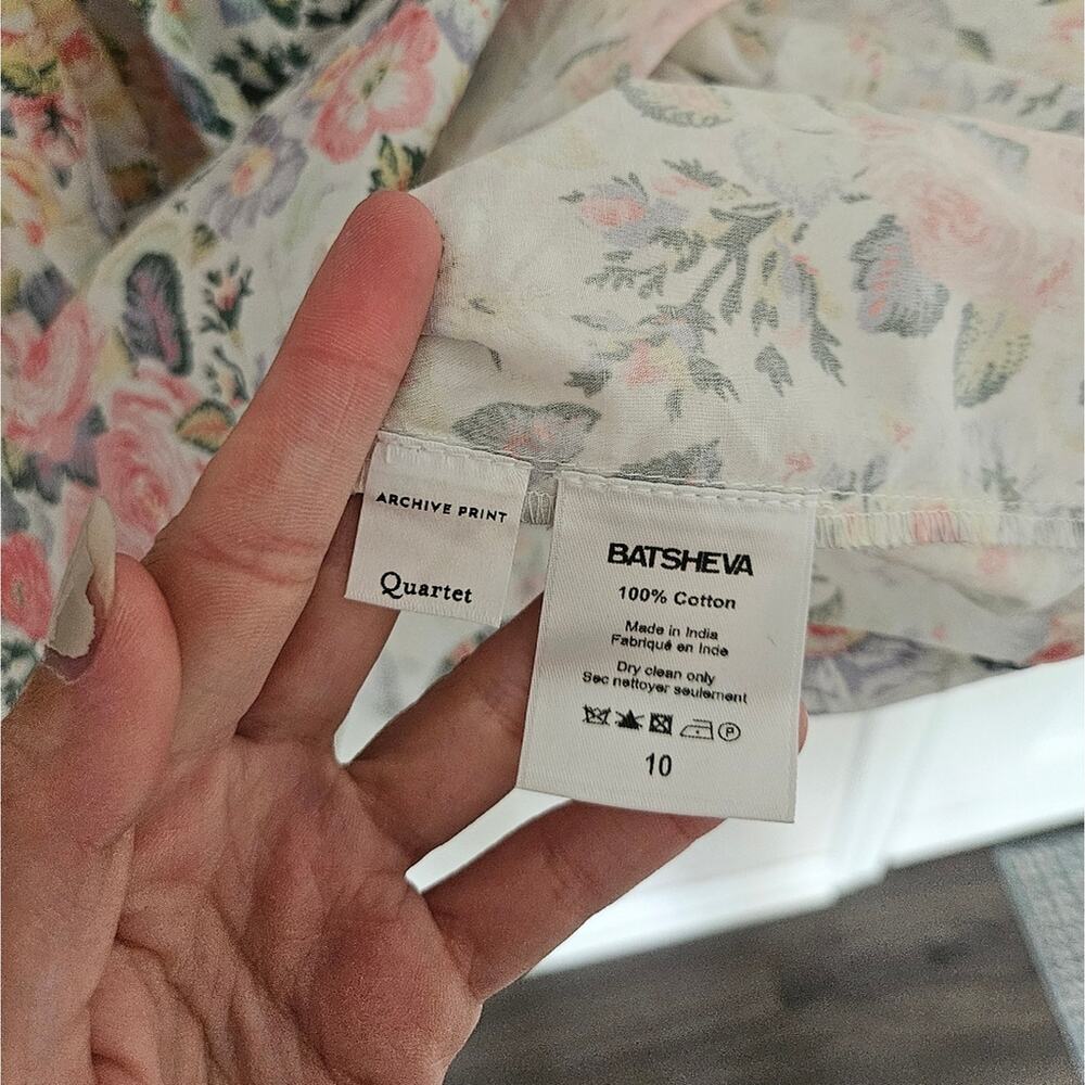 Batsheva x Laura Ashley White Floral Mini Prairie Dress Quartet NWT Size 10 - Picture 10 of 15